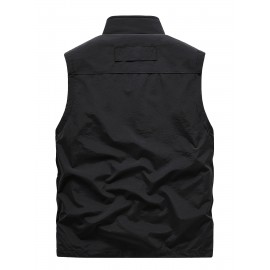 Men's Zipper Pockets Cargo Vest - Casual Outdoor Fishing and Photography Outwear