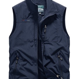 Men's Zipper Pockets Cargo Vest - Casual Outdoor Fishing and Photography Outwear