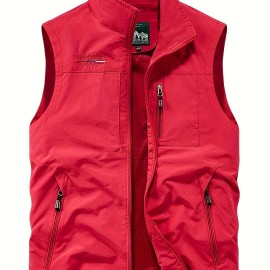 Men's Zipper Pockets Cargo Vest - Casual Outdoor Fishing and Photography Outwear