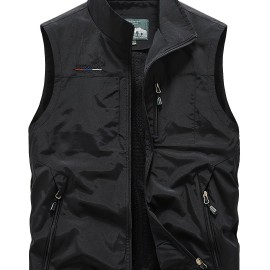 Men's Zipper Pockets Cargo Vest - Casual Outdoor Fishing and Photography Outwear