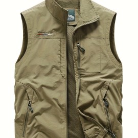 Men's Zipper Pockets Cargo Vest - Casual Outdoor Fishing and Photography Outwear