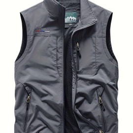 Men's Zipper Pockets Cargo Vest - Casual Outdoor Fishing and Photography Outwear