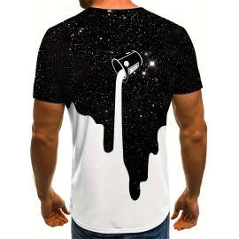 Men's Paint Bucket Print Graphic Design Active T-shirt - Casual and Comfy Tee for Summer, Gym, and Running