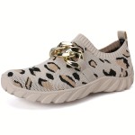 Walking Shoes for Women Chain Decor Slip On Chunky Sneakers Casual Fashion Tennis Workout Sneakers