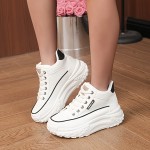 Women's Solid Color Casual Sneakers, Lace Up Soft Sole Platform Walking Shoes, Low-top Running Canvas Shoes