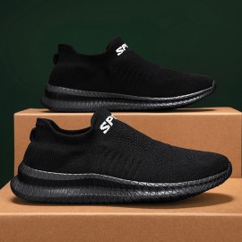 Men's Lightweight Breathable Slip-on Sneakers, Running Shoes