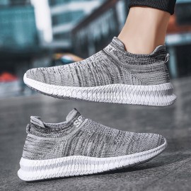 Men's Lightweight Breathable Slip-on Sneakers, Running Shoes