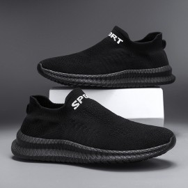 Men's Lightweight Breathable Slip-on Sneakers, Running Shoes