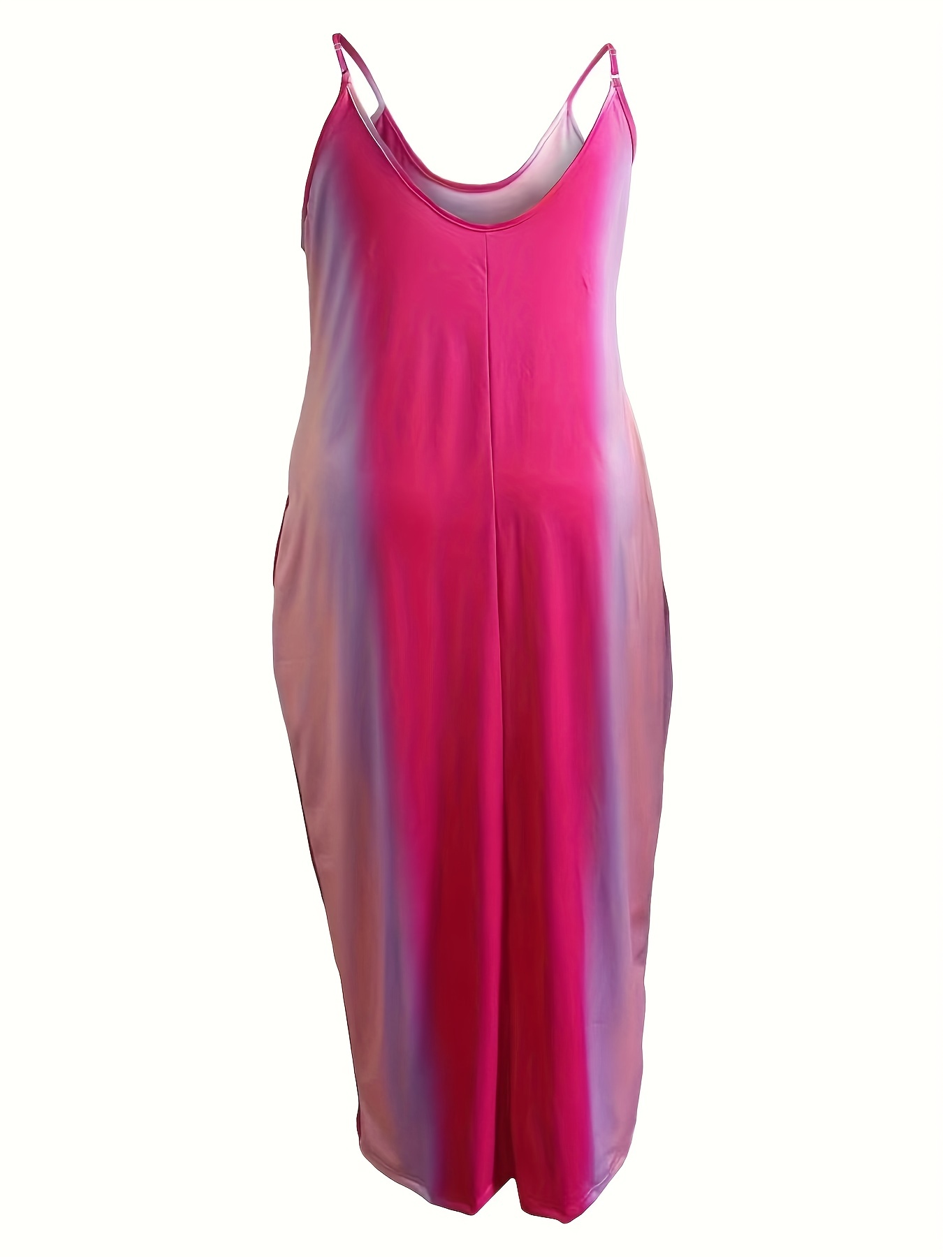 plus size tie dye v neck loose cami maxi dress womens plus slight stretch elegant long dress details 3