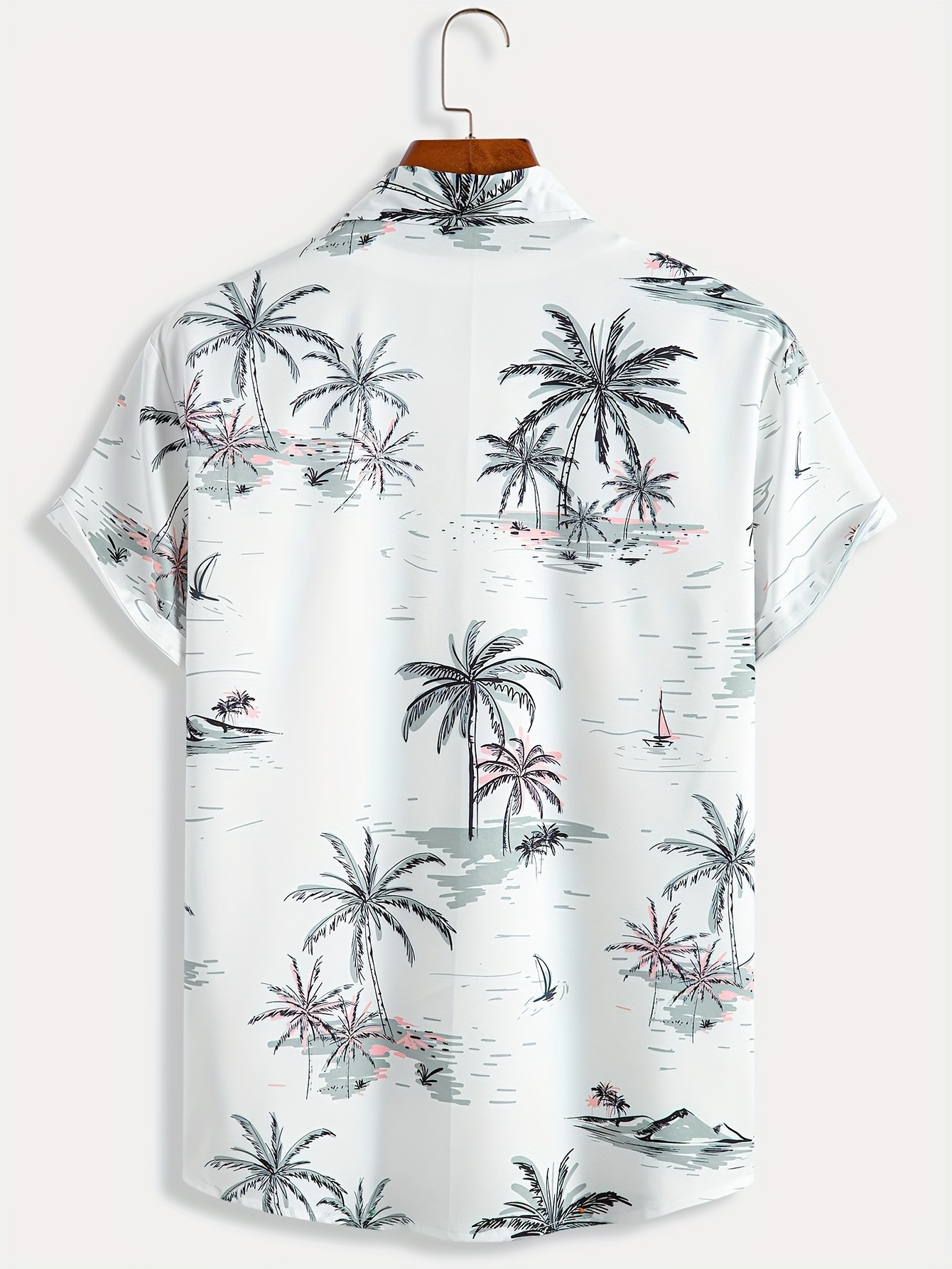 mens shirt top coconut tree print camp collar bowling shirts short sleeve closure summer male casual button up shirt for daily vacation resorts beach shirts for men details 2