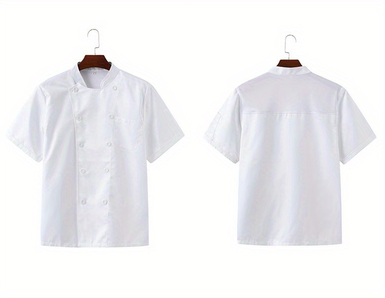 chef work clothes mens short sleeve hotel restaurant baking clothing details 1