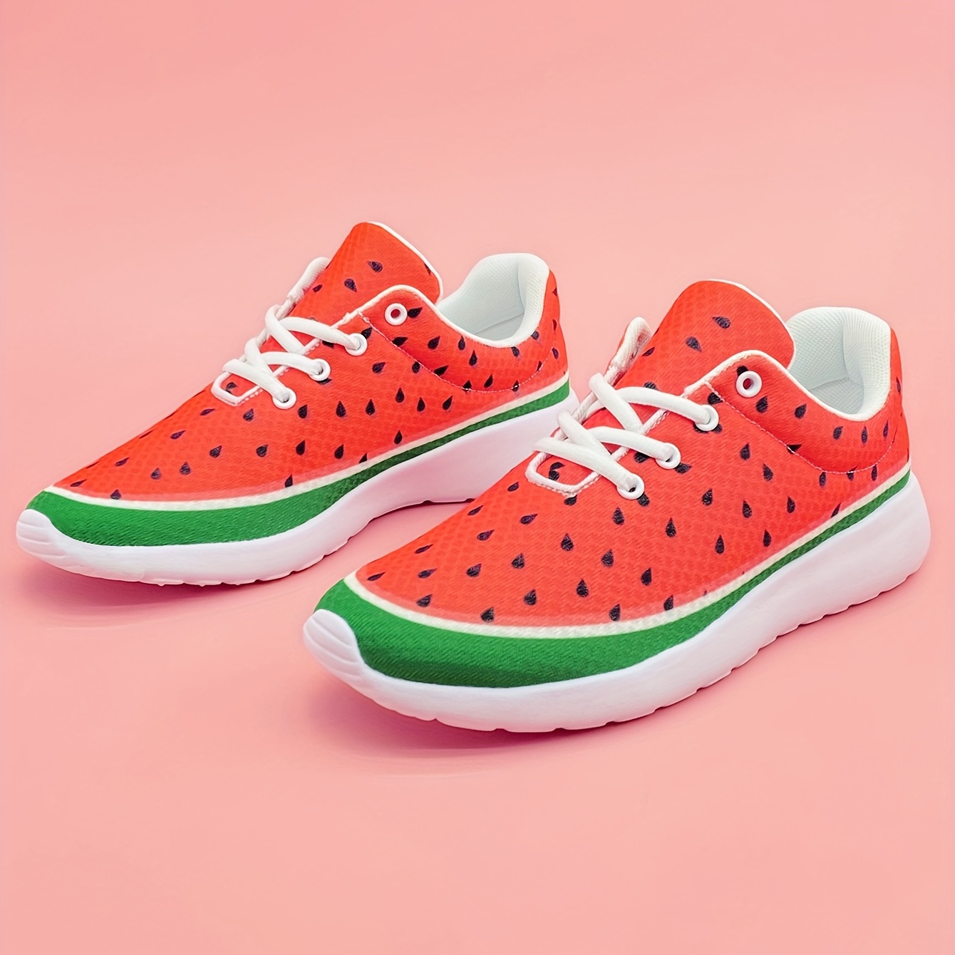 women s watermelon pattern sneakers casual lace outdoor details 2