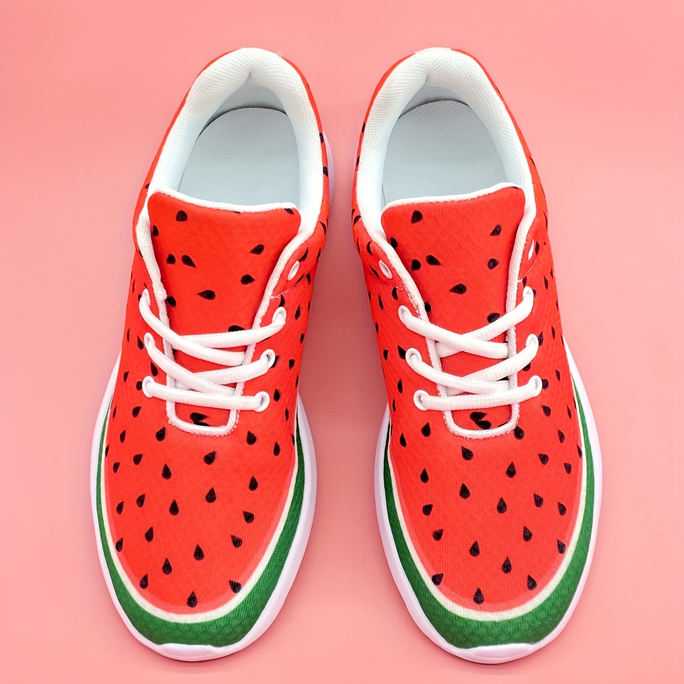 women s watermelon pattern sneakers casual lace outdoor details 3