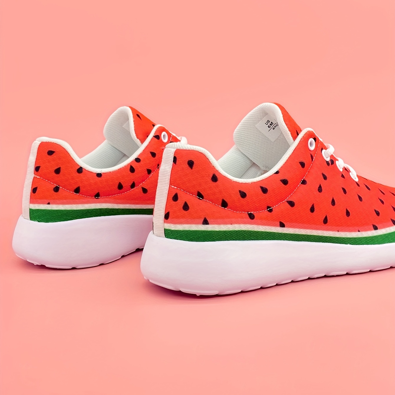 women s watermelon pattern sneakers casual lace outdoor details 5