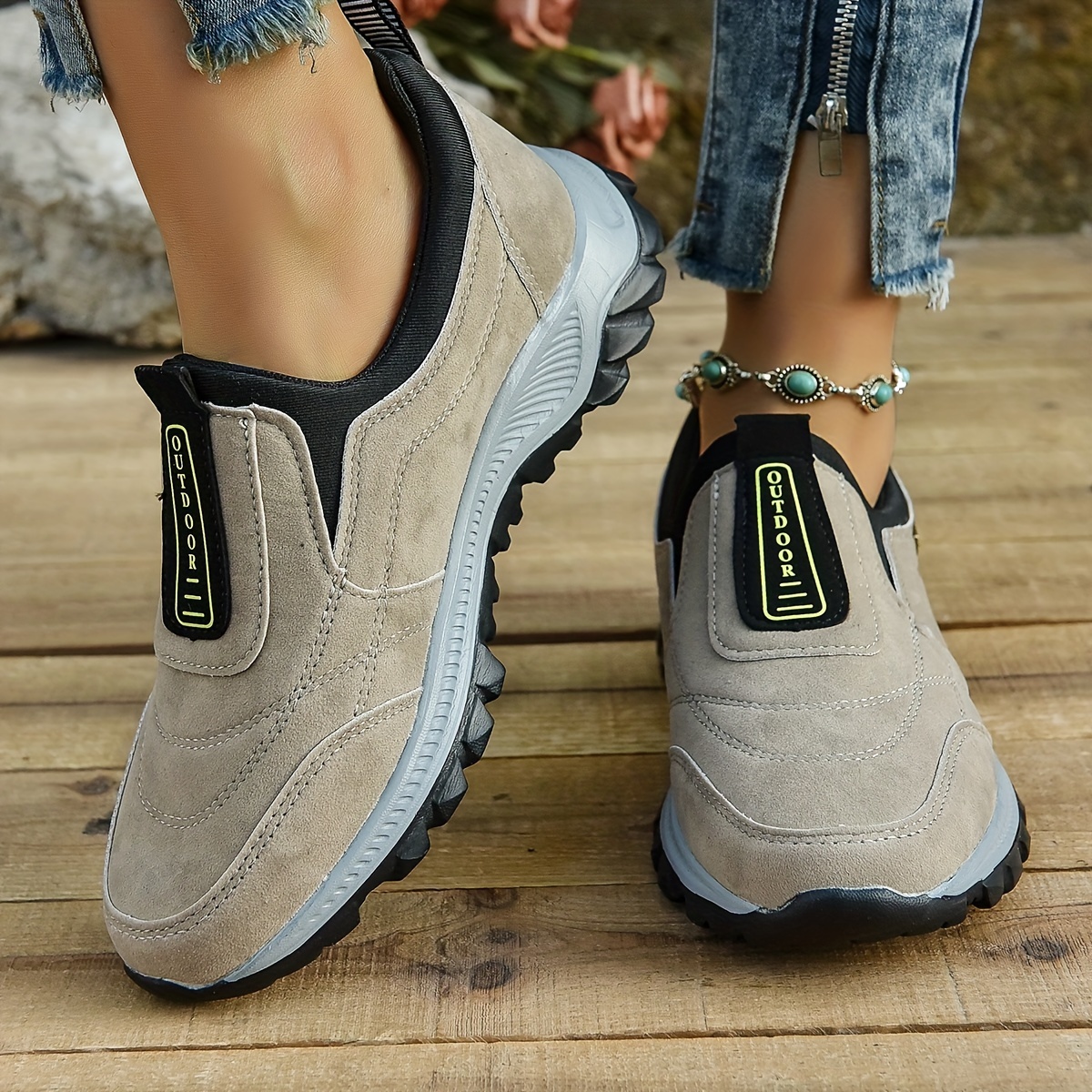 women s platform sneakers casual slip outdoor shoes details 3