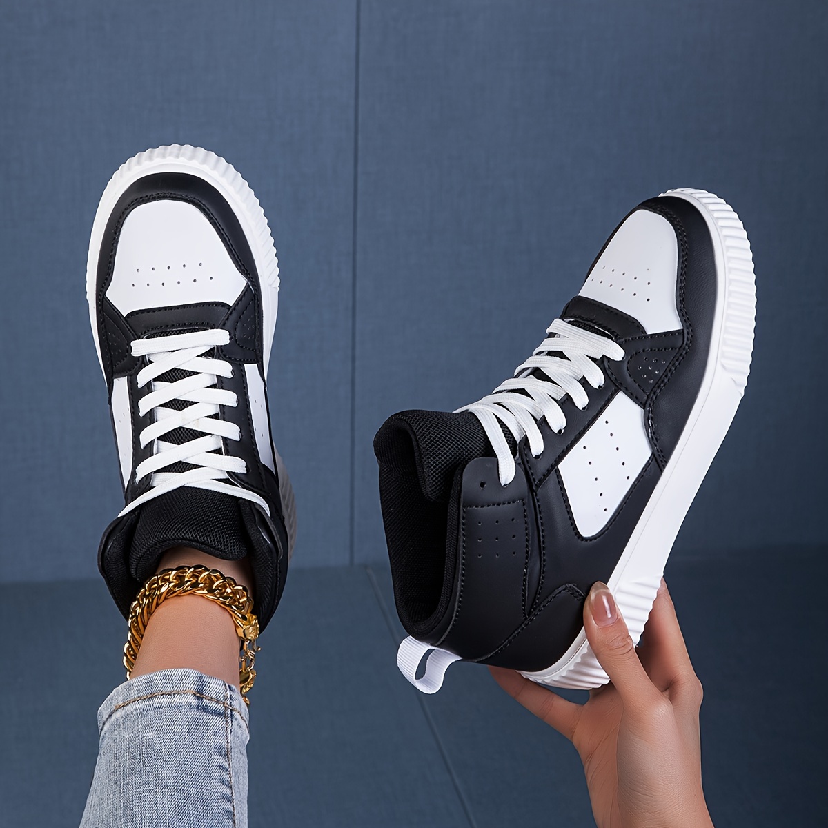 breathable fashion sneakers women s high top colorblock details 0