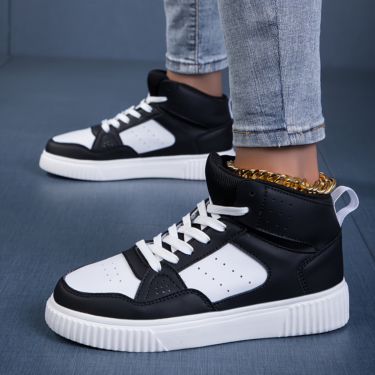 breathable fashion sneakers women s high top colorblock details 3