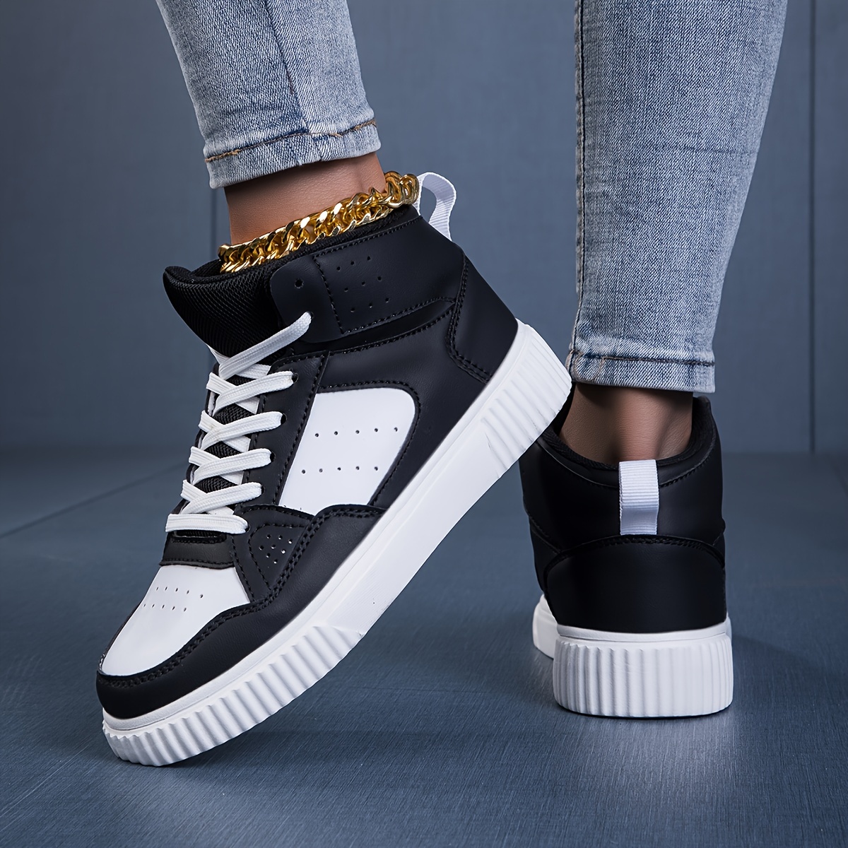 breathable fashion sneakers women s high top colorblock details 4