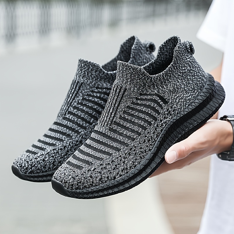 breathable slip sneakers men s fashion knit anti skid details 0