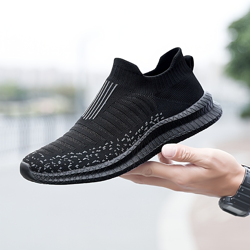 breathable slip sneakers men s fashion knit anti skid details 6