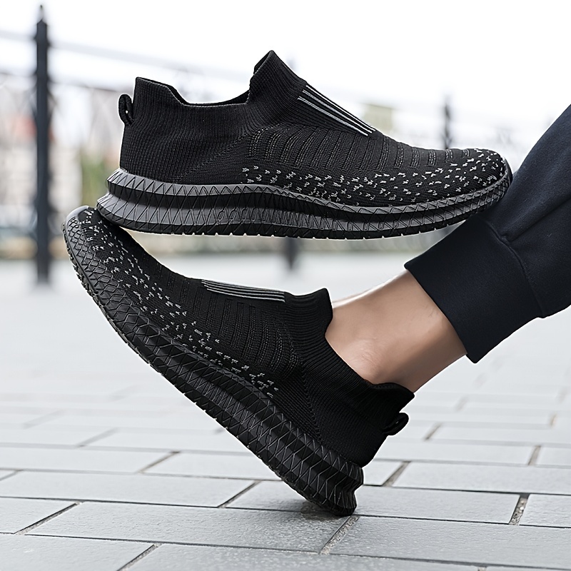 breathable slip sneakers men s fashion knit anti skid details 7