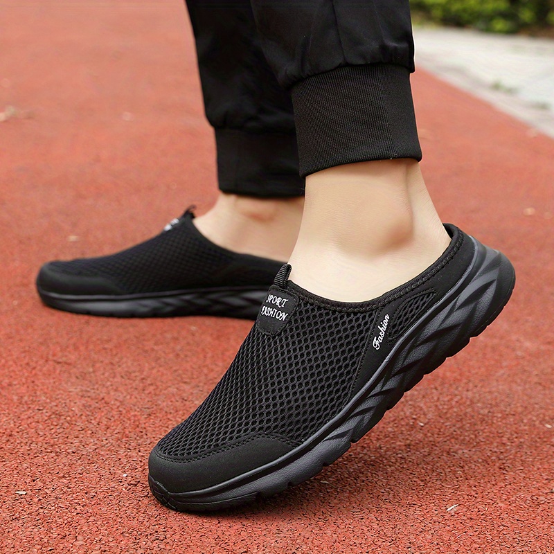 breathable hollow mule shoes men s solid colour comfy non details 7