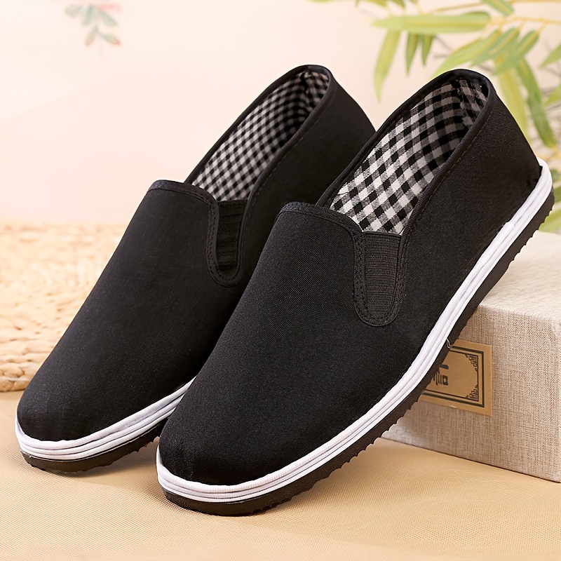 Mens Solid Slip On Low Top Loafer Shoes With Plaid Lining Durable Comfy Outdoor Walking Shoes All Seasons Casual Activities Men s Shoes Temu details 1