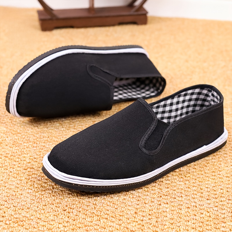 Mens Solid Slip On Low Top Loafer Shoes With Plaid Lining Durable Comfy Outdoor Walking Shoes All Seasons Casual Activities Men s Shoes Temu details 2