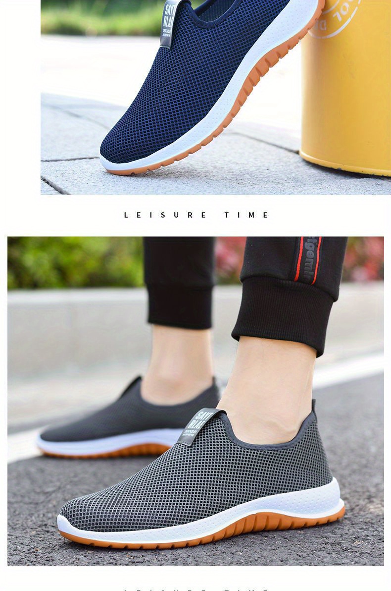 Mens Solid Color Breathable Slip On Sock Shoes Comfy Non Slip Casual Durable Eva Sole Walking Shoes Mens Daily Footwear Check Out Today s Deals Now Temu details 2