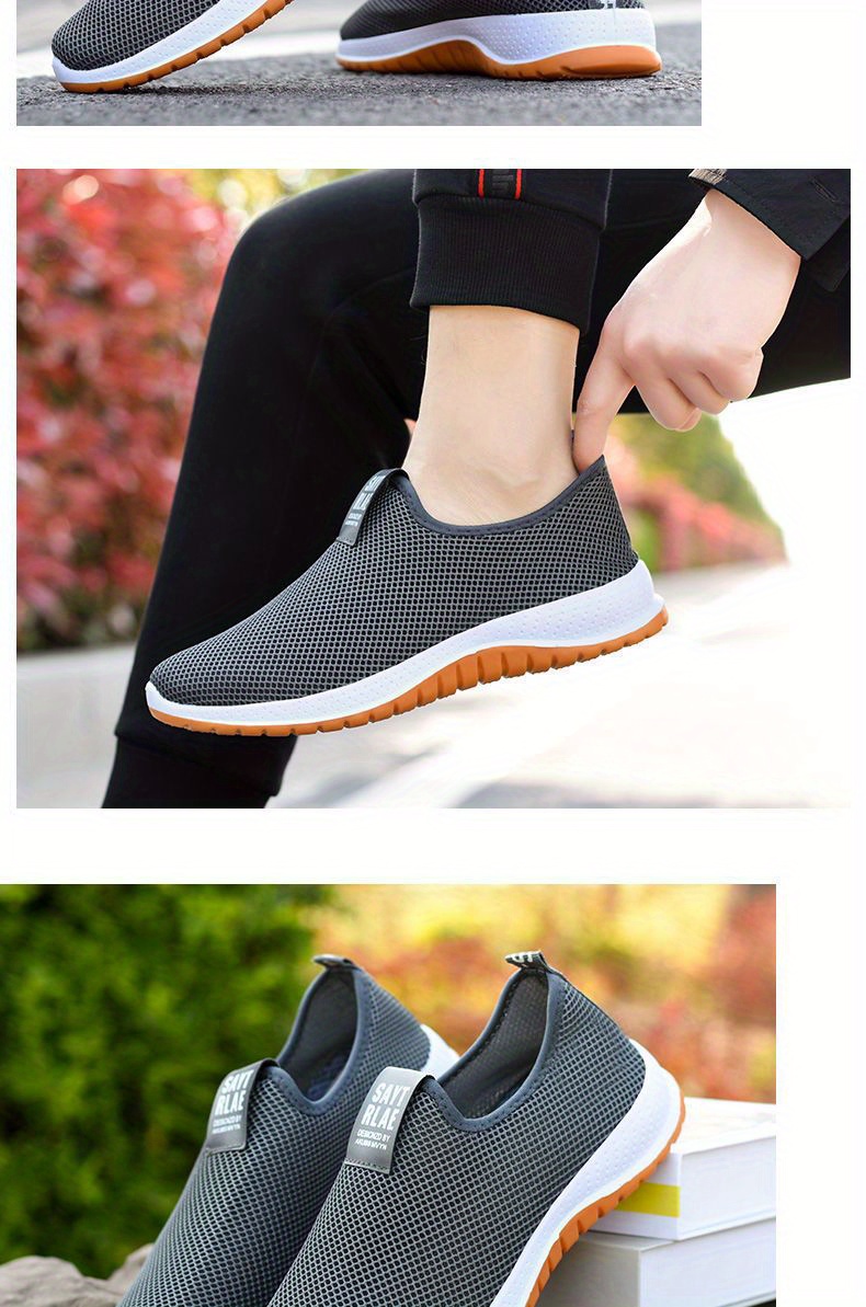 Mens Solid Color Breathable Slip On Sock Shoes Comfy Non Slip Casual Durable Eva Sole Walking Shoes Mens Daily Footwear Check Out Today s Deals Now Temu details 4