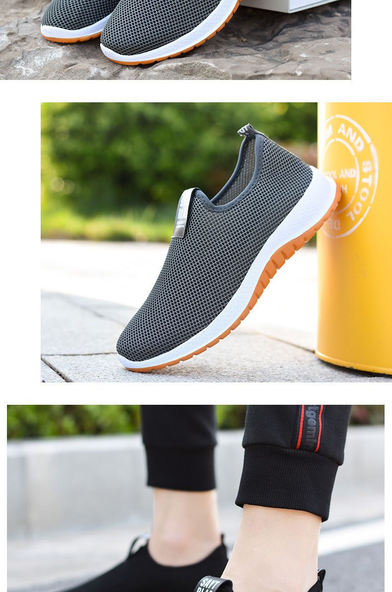 Mens Solid Color Breathable Slip On Sock Shoes Comfy Non Slip Casual Durable Eva Sole Walking Shoes Mens Daily Footwear Check Out Today s Deals Now Temu details 5