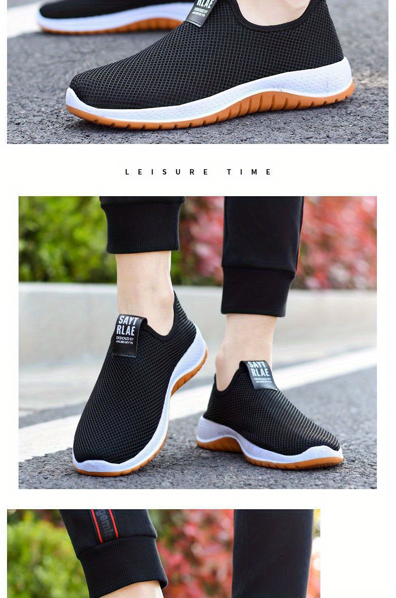 Mens Solid Color Breathable Slip On Sock Shoes Comfy Non Slip Casual Durable Eva Sole Walking Shoes Mens Daily Footwear Check Out Today s Deals Now Temu details 6