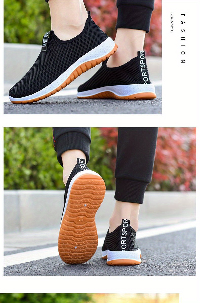 Mens Solid Color Breathable Slip On Sock Shoes Comfy Non Slip Casual Durable Eva Sole Walking Shoes Mens Daily Footwear Check Out Today s Deals Now Temu details 7