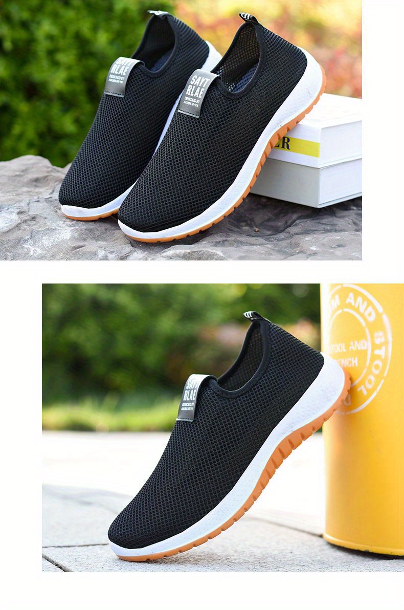 Mens Solid Color Breathable Slip On Sock Shoes Comfy Non Slip Casual Durable Eva Sole Walking Shoes Mens Daily Footwear Check Out Today s Deals Now Temu details 8