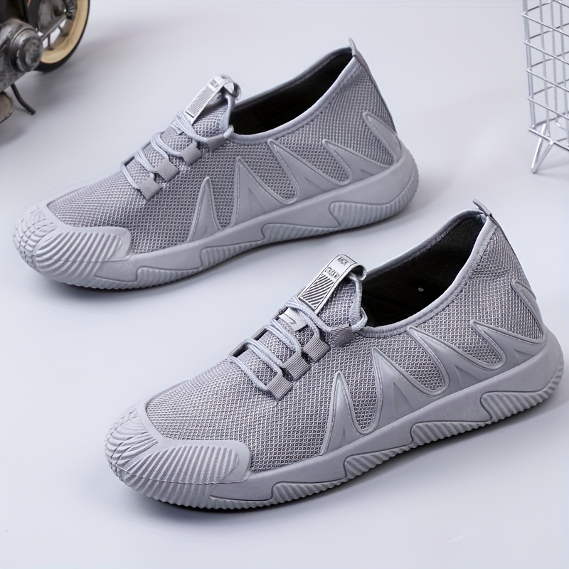 Men s Durable Breathable Sneakers, Slip On With Adjustable Lace Non Slip For Camping Walking details 1