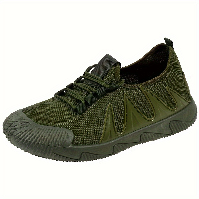 Men s Durable Breathable Sneakers, Slip On With Adjustable Lace Non Slip For Camping Walking details 3