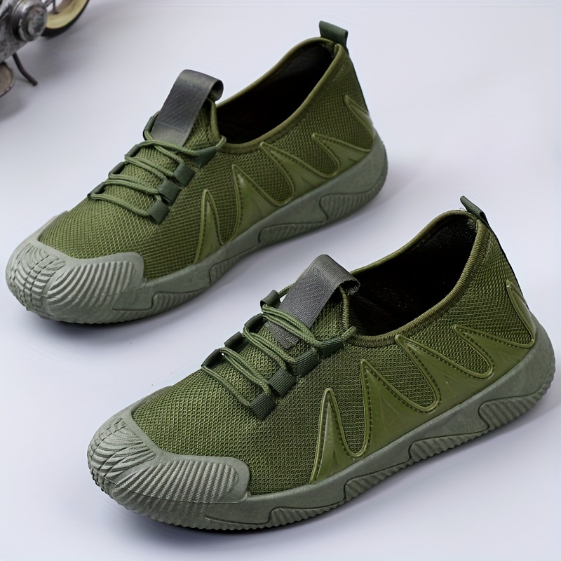 Men s Durable Breathable Sneakers, Slip On With Adjustable Lace Non Slip For Camping Walking details 4