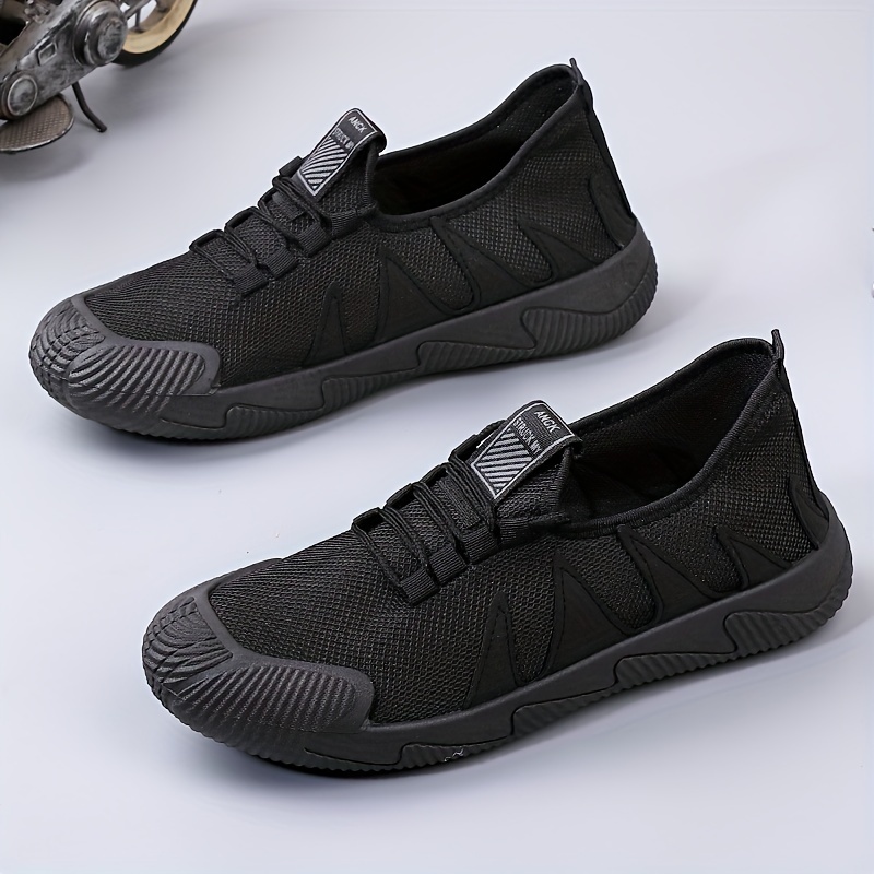 Men s Durable Breathable Sneakers, Slip On With Adjustable Lace Non Slip For Camping Walking details 5