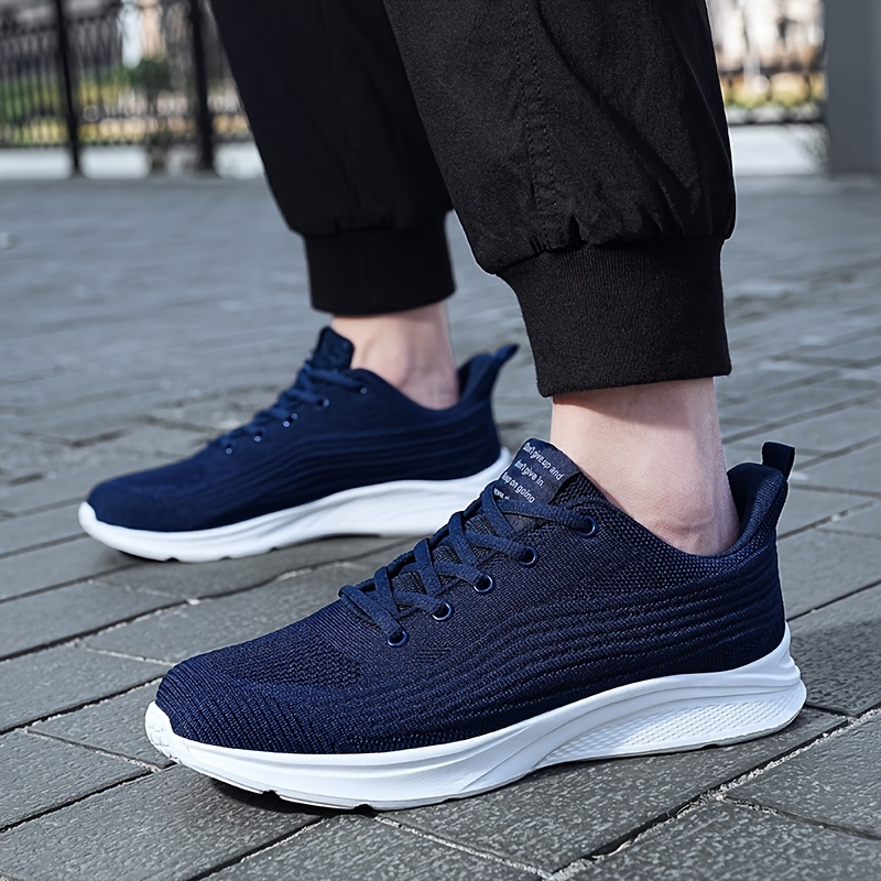 running shoes men s knitted breathable non slip lightweight details 3